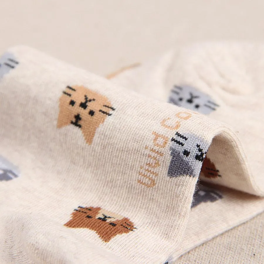 Animal Cartoon Prints Lovely Hosiery Socks for Women in 5 Colors