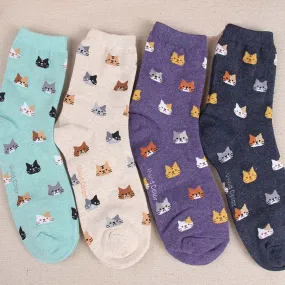 Animal Cartoon Prints Lovely Hosiery Socks for Women in 5 Colors