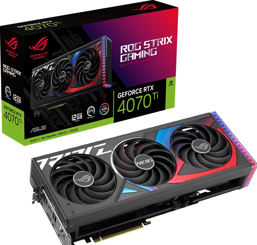 Asus ROG Graphics Video Card Strix GeForce RTX 4070 Ti 12GB GDDR6X