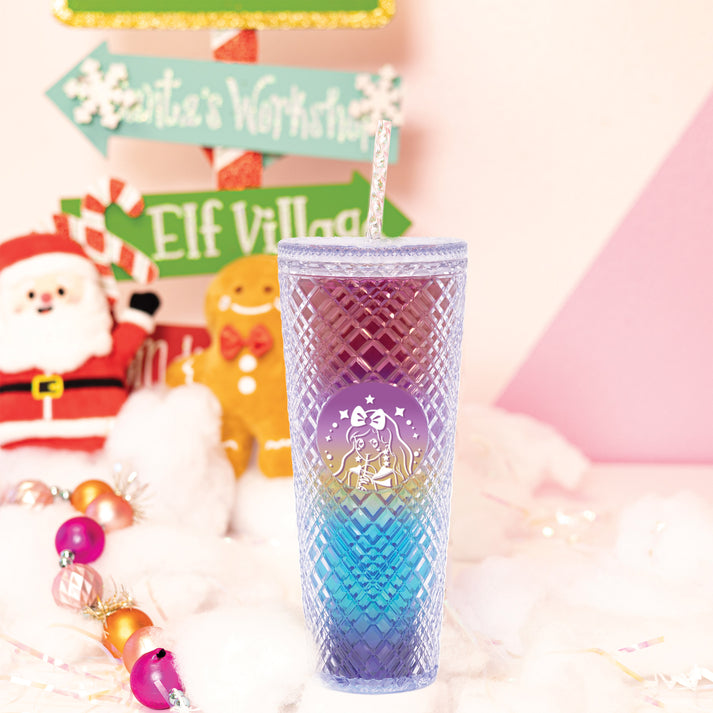 Bewaltz Tall Dazzling Jewel Holographic Tumbler - Rainbow