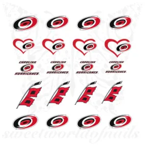 Carolina Hurricanes Nail Art NHL Nails Ice hockey team Water Decals