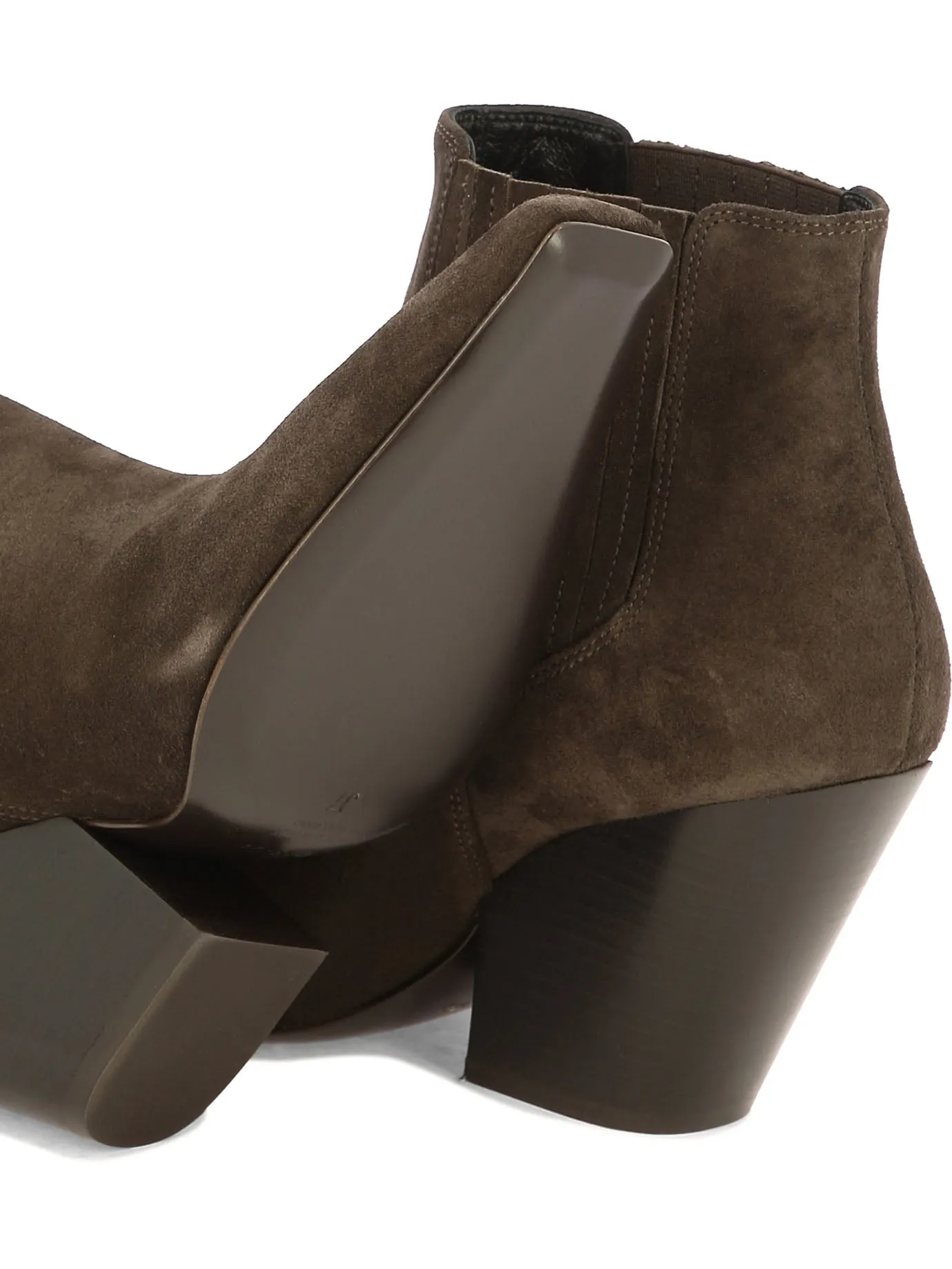 CASADEI Brown Suede Ankle Boots for Women - Slip-On Design with Leather Sole and Elasticated Panels