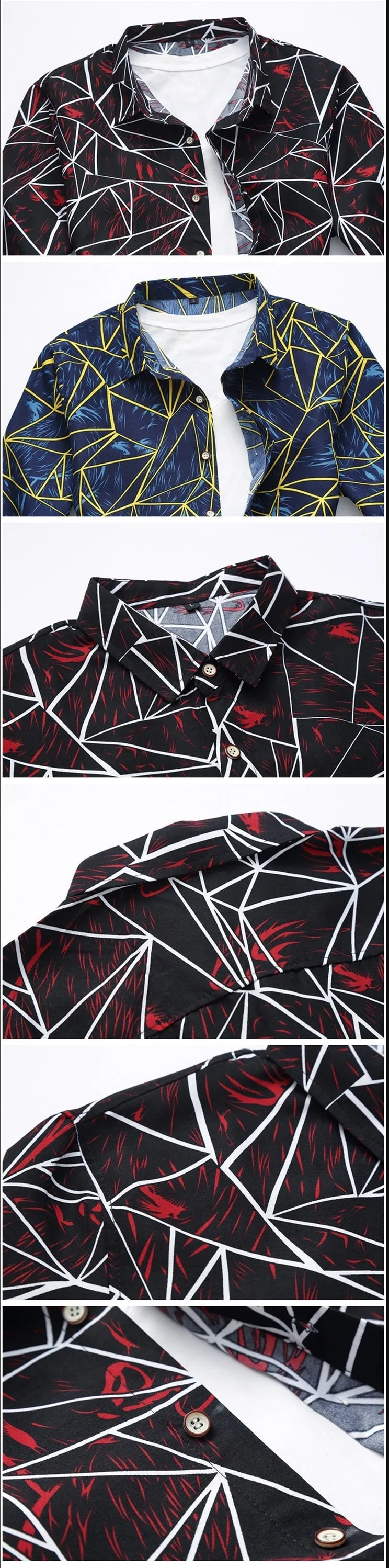 Casual Style Flower Printed Single Breasted Long Sleeve Shirt for Men