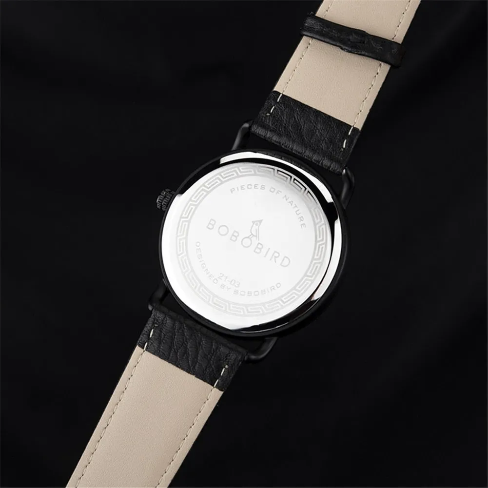 Casual Style Quartz Movement Waterproof Wooden Wristwatch for Men