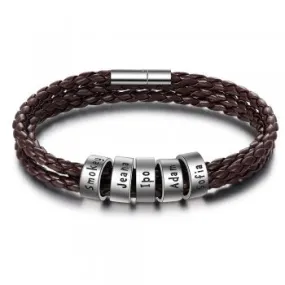 CBA102885 - Men's Personalized Bracelet Brown Wrist Strap, Fashion Bracelet