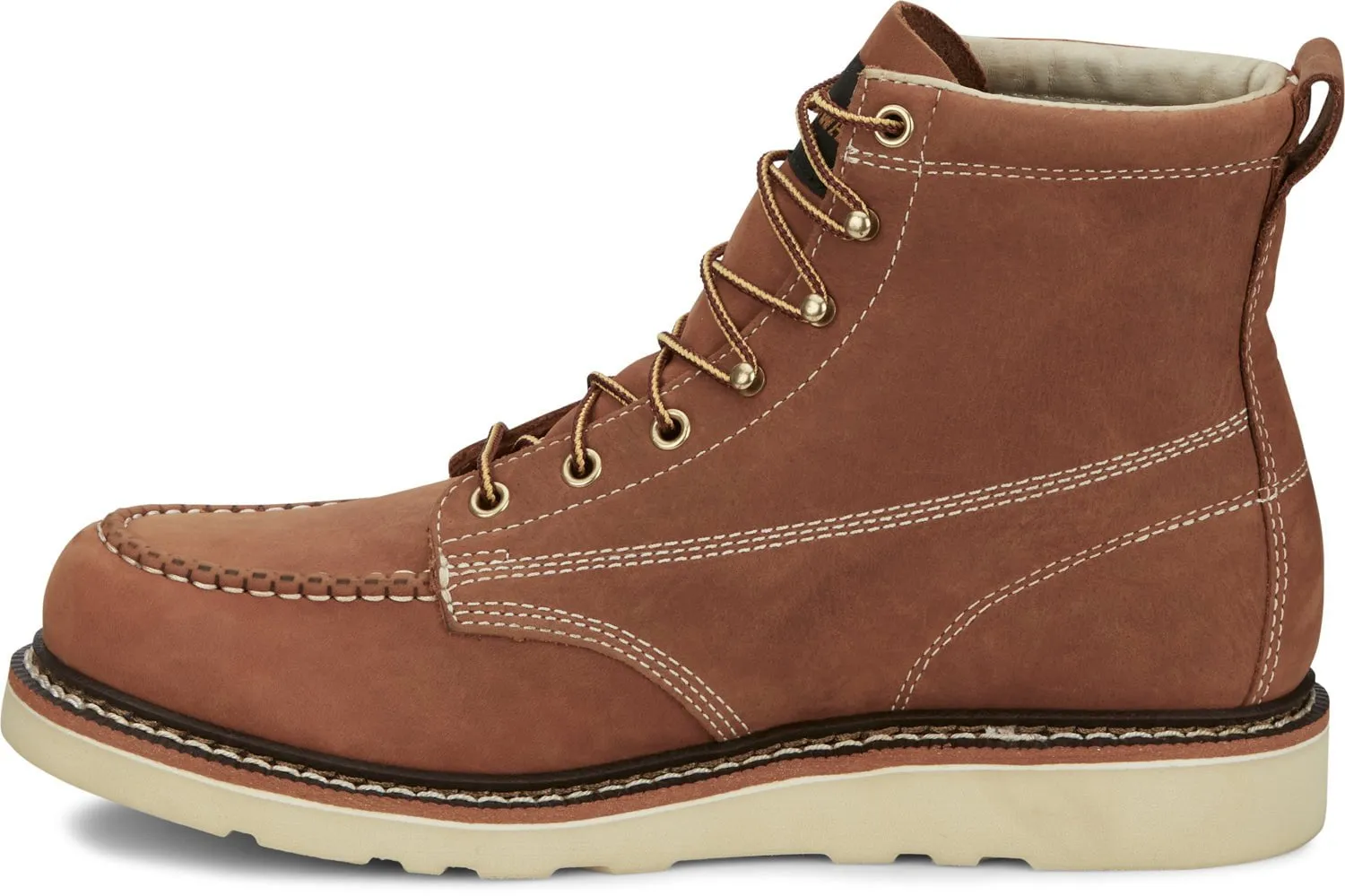 Chippewa Mens Edge Walker 6in Wedge Tobacco Tan Leather Work Boots