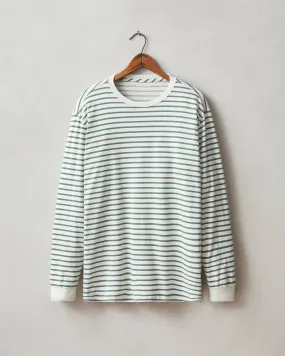 Classic Crew Long Sleeve - Sagebrush Green Stripe