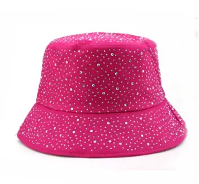 Ebony Bucket Hat in Dark Pink