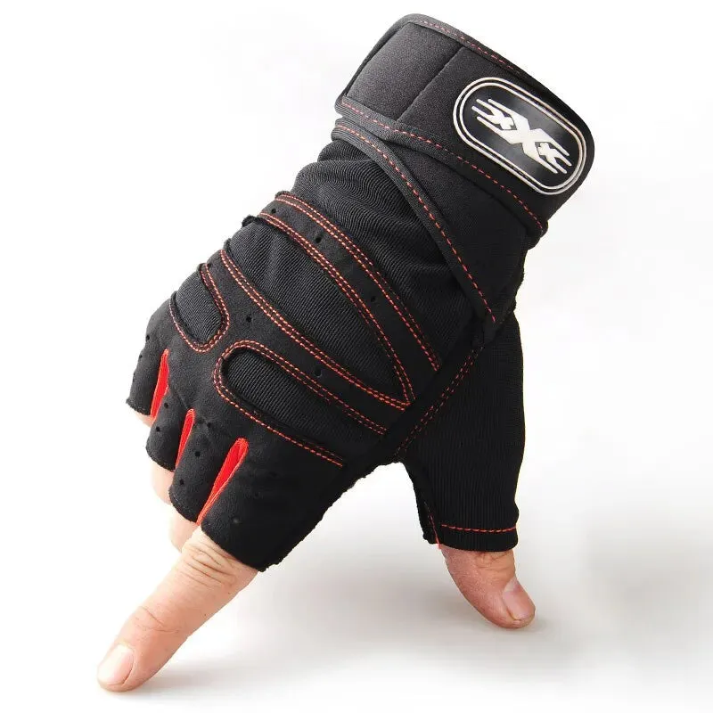 Fitness Half Finger Gloves Wrist Guard Sports Dumbbell Riding Non Slip