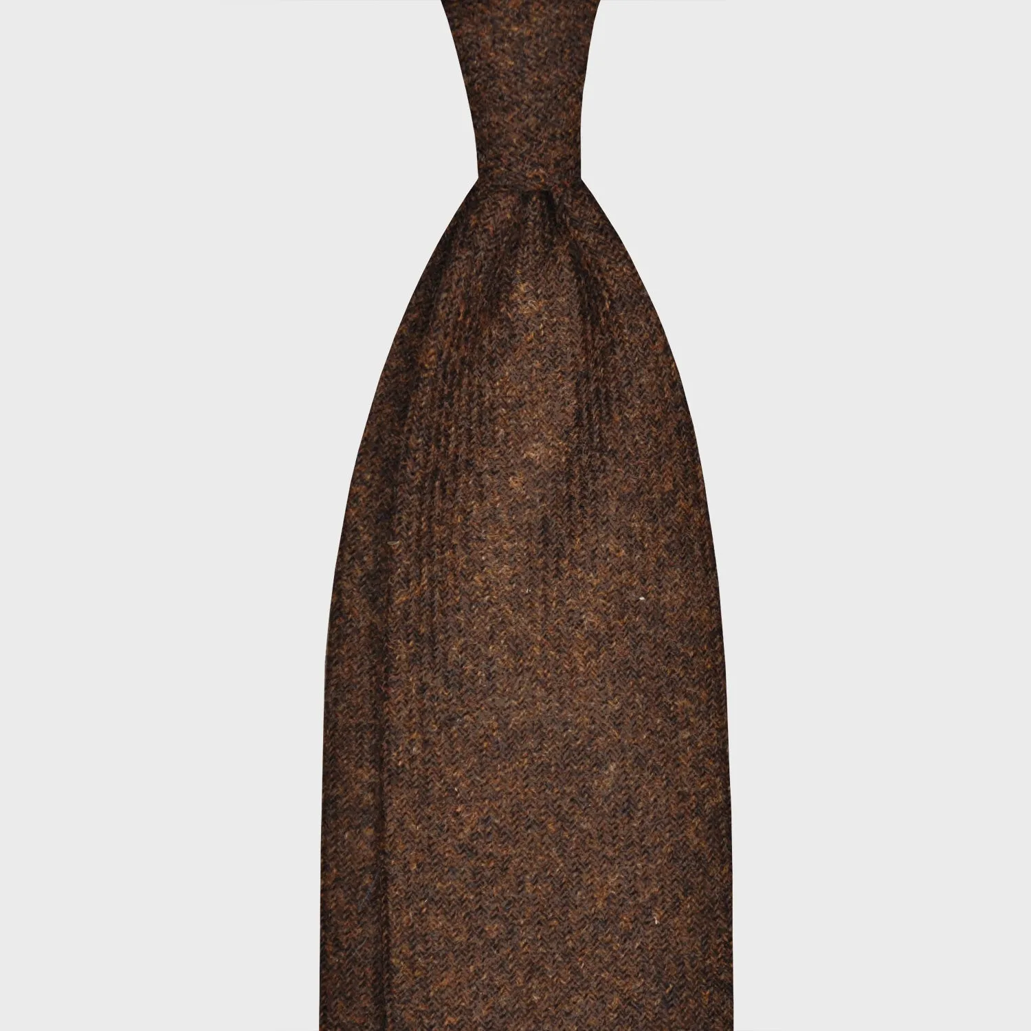 F.Marino Tweed Tie 3 Folds Chocolate