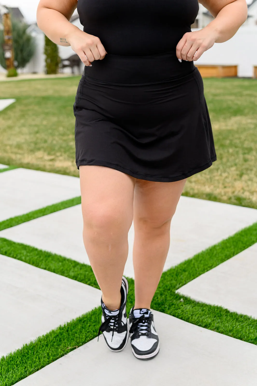 Game, Set and Match Tennis Skort in Black