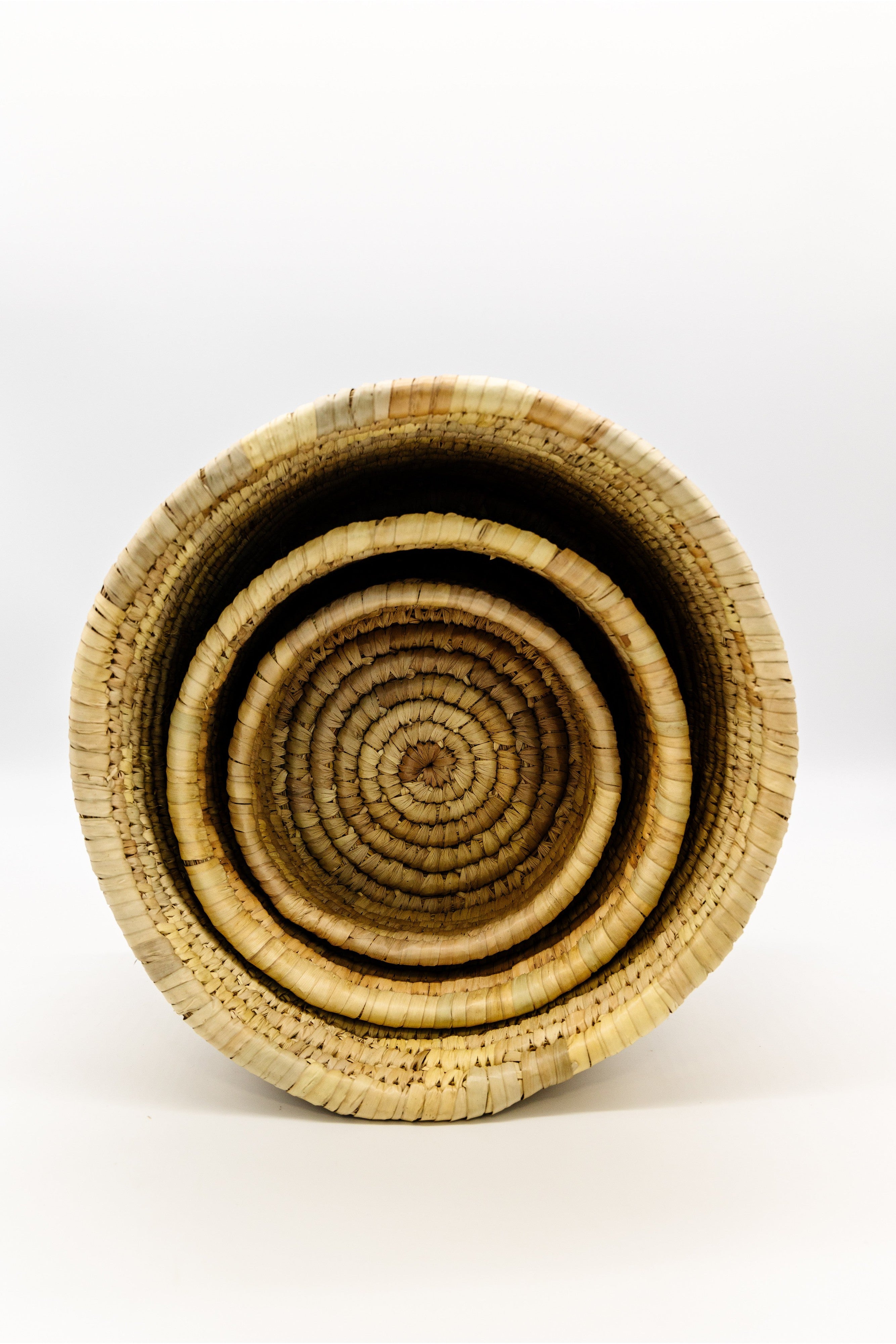 Hand Woven Round Basket with Lid