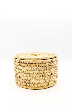 Hand Woven Round Basket with Lid