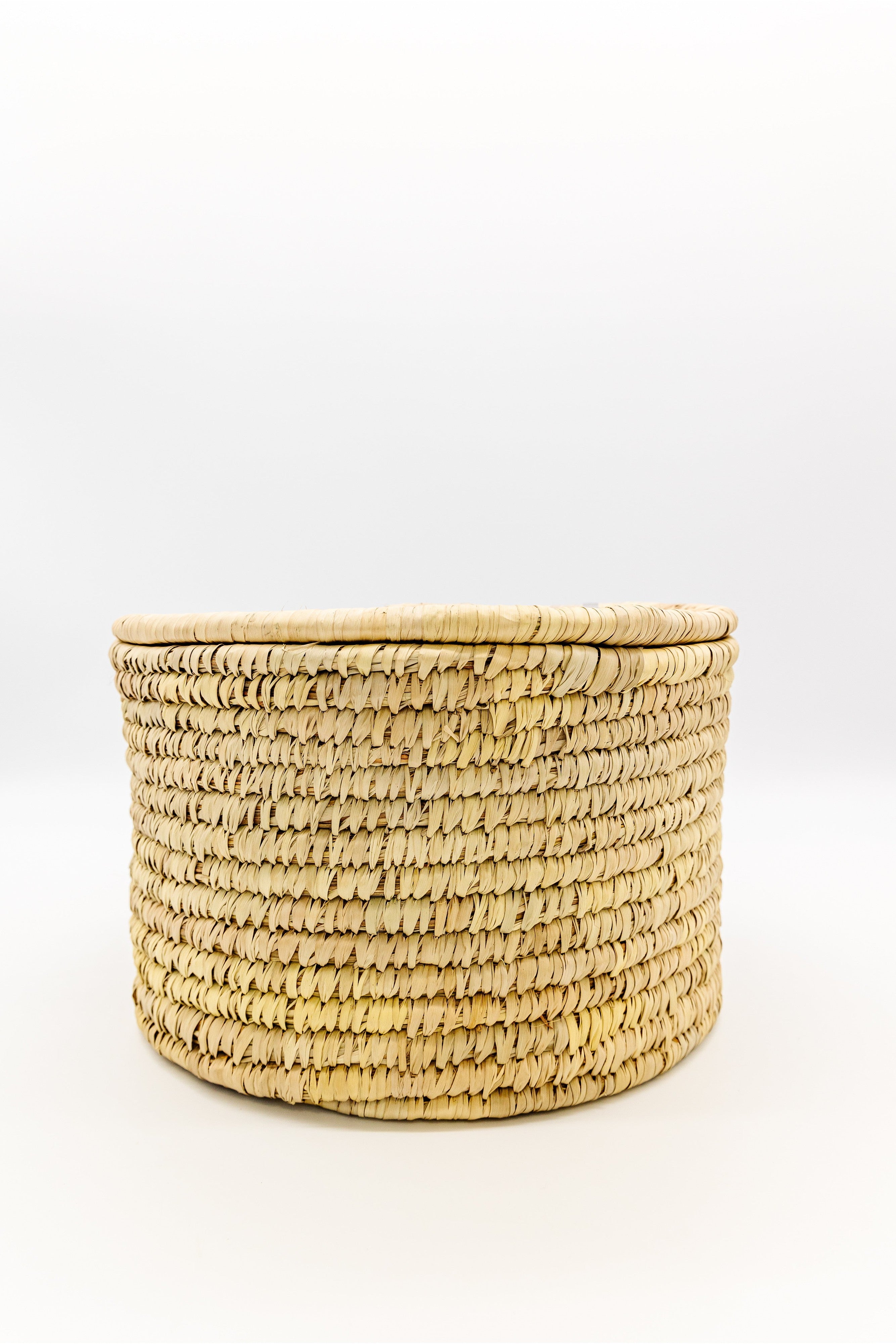 Hand Woven Round Basket with Lid