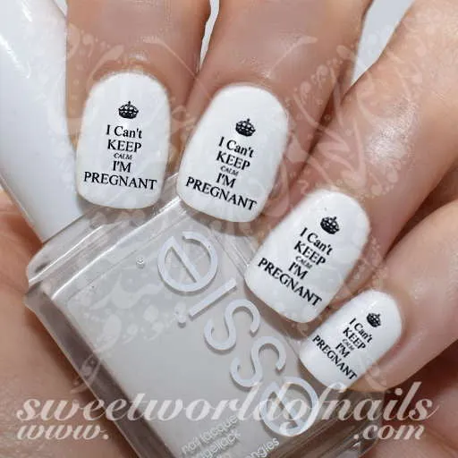 I cant Keep Calm Im Pregnant Pregnancy Nail Art  nail water decals Slides