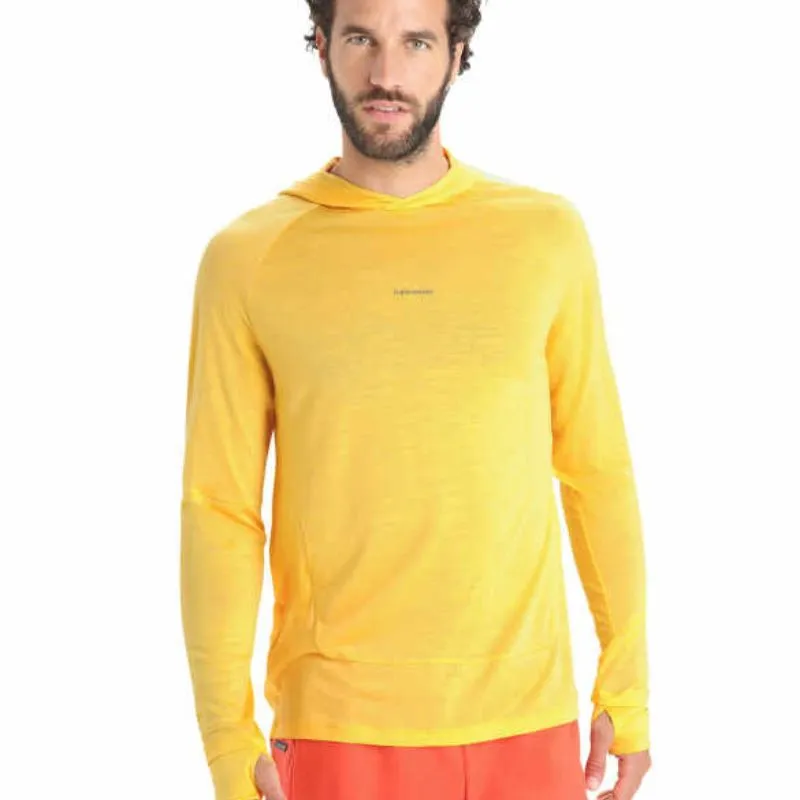 icebreaker Merino T-Shirt Men's 125 Cool-Lite Sphere Long Sleeve Hoodie Tee - Cloud Ray