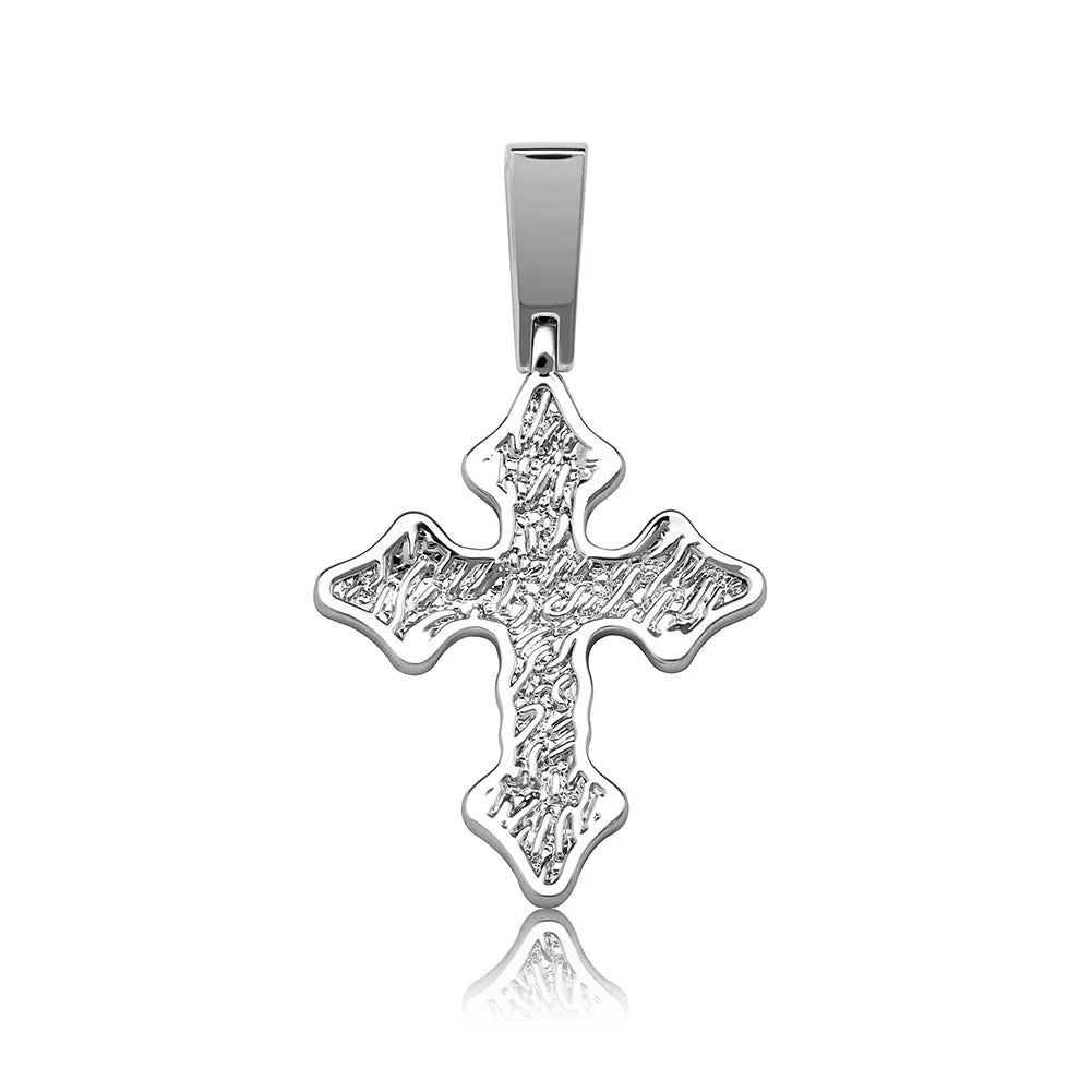 Iced Budded Cross Pendant Fashion Jewelry Hip Hop Necklace for Men