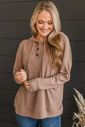 Impressed By You Hooded Top- Mocha