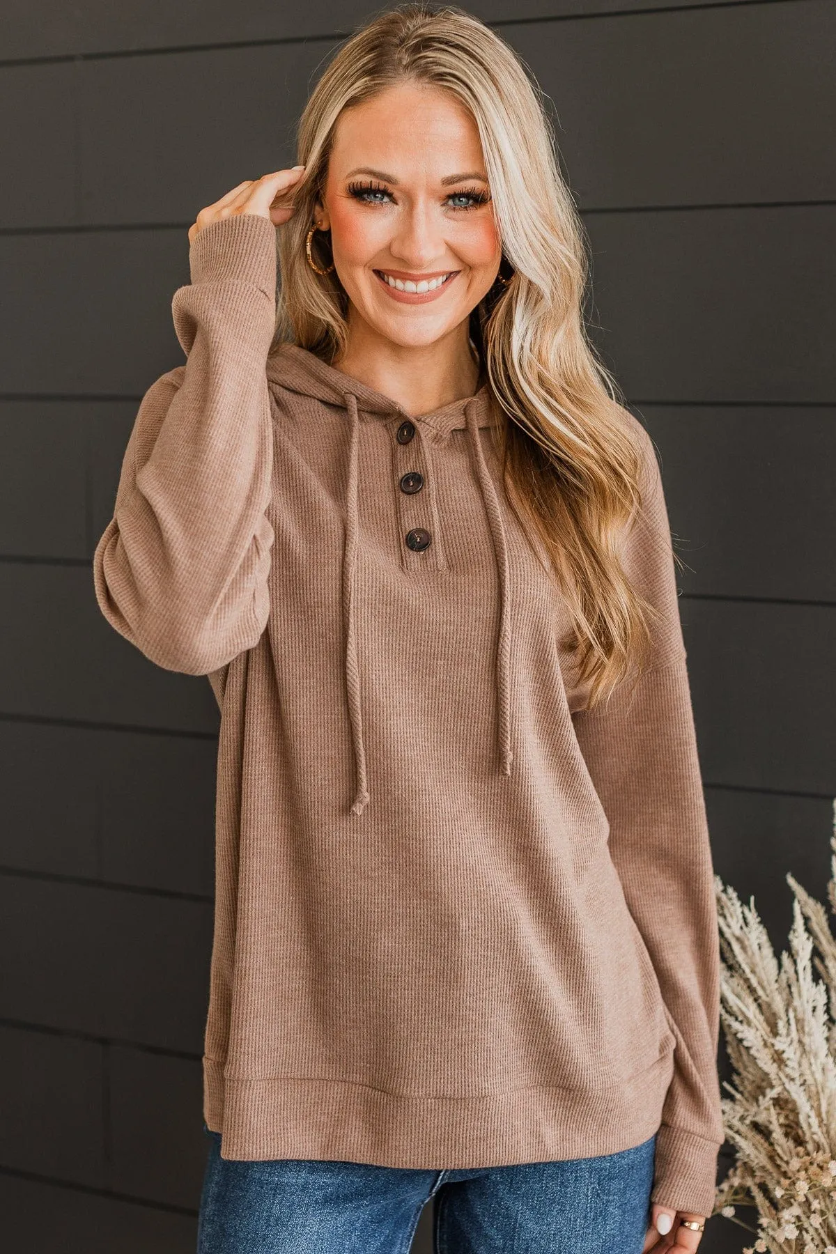 Impressed By You Hooded Top- Mocha