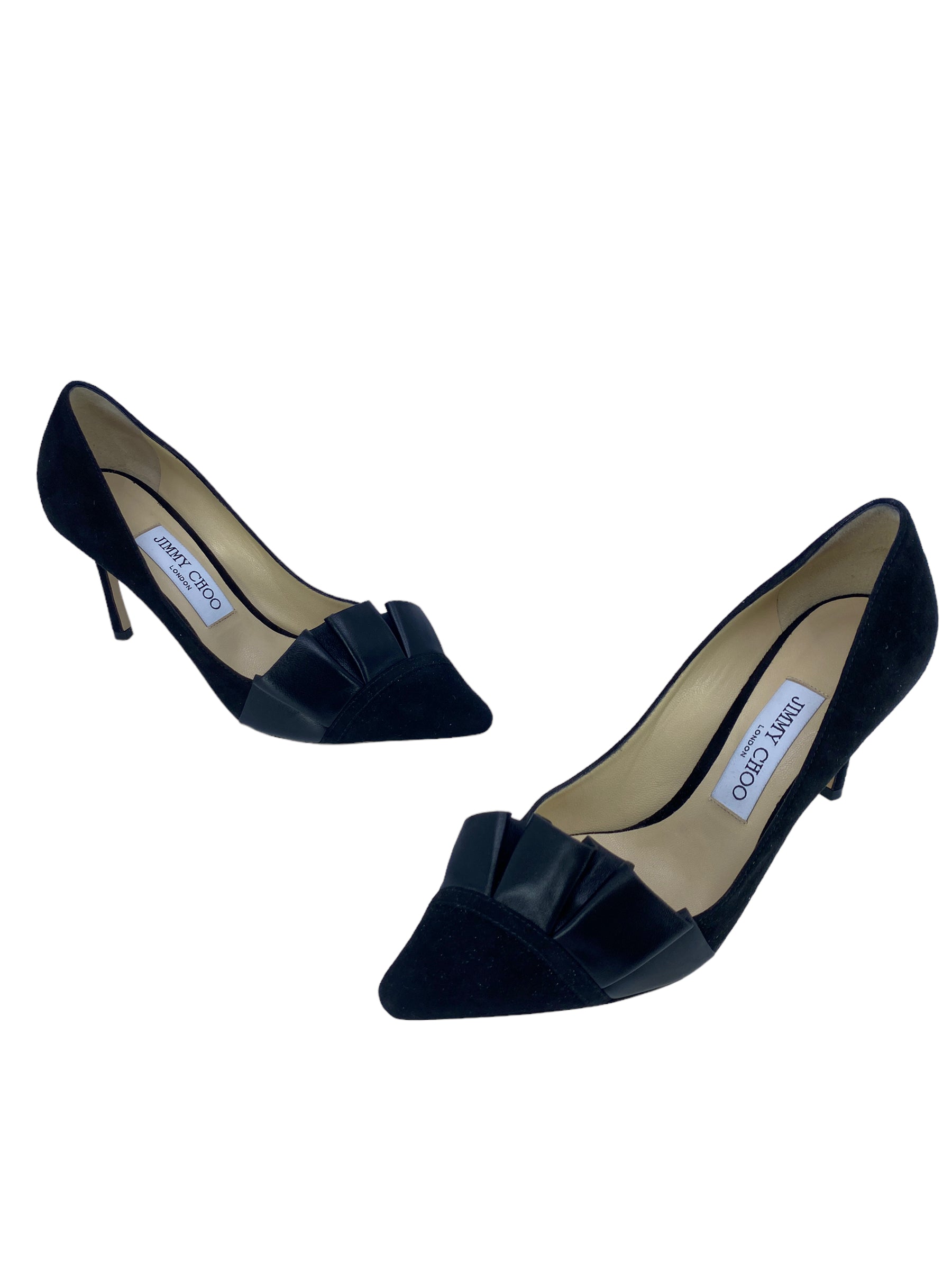 Jimmy Choo Leena Black Suede Pump Size 37 1/2