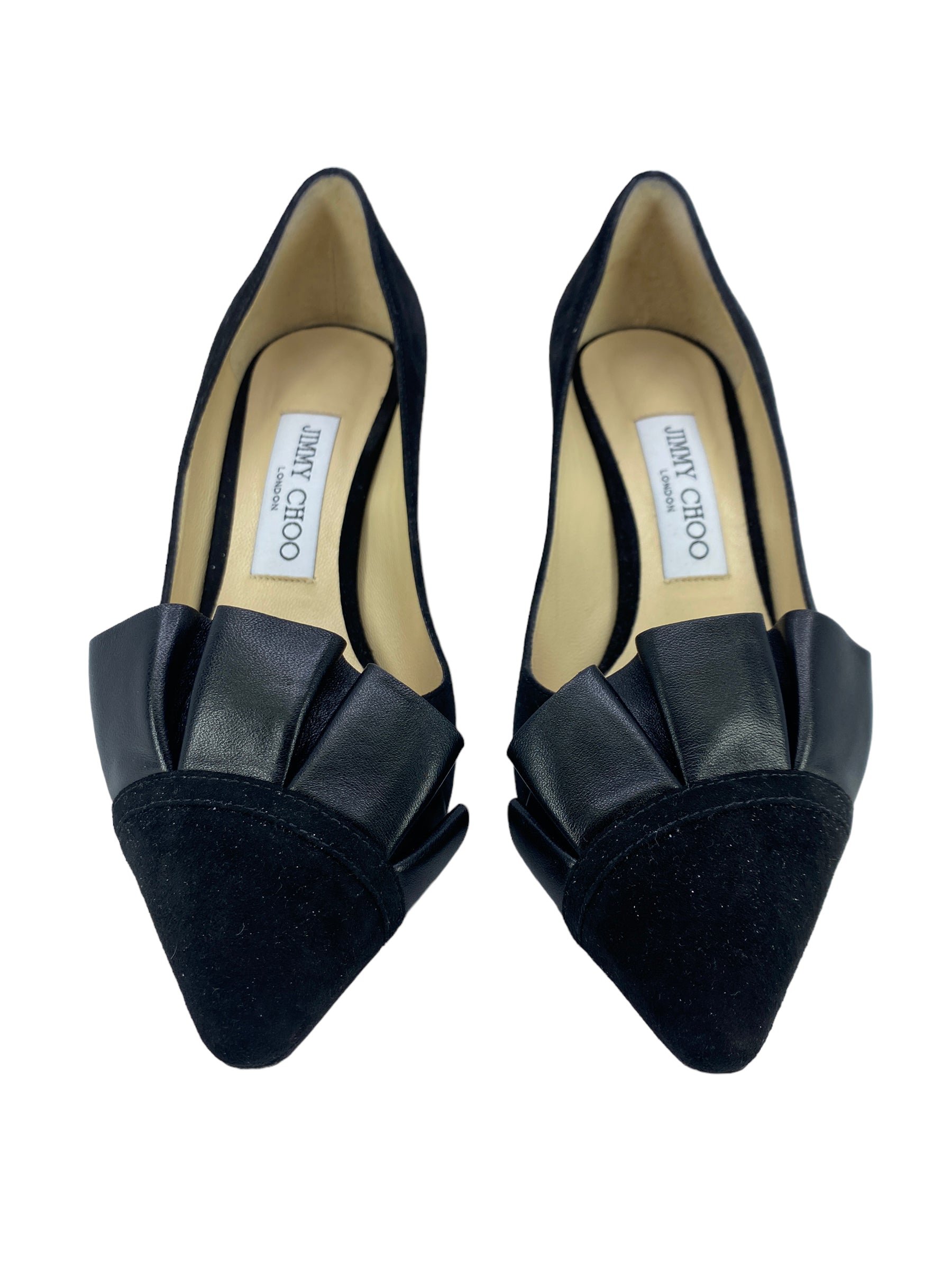 Jimmy Choo Leena Black Suede Pump Size 37 1/2