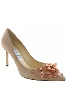 Jimmy Choo Romy Suede Flower Pump Size 7.5