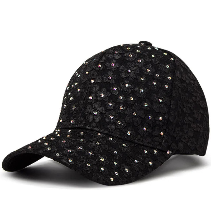 Kamila Crystal Hat in Black