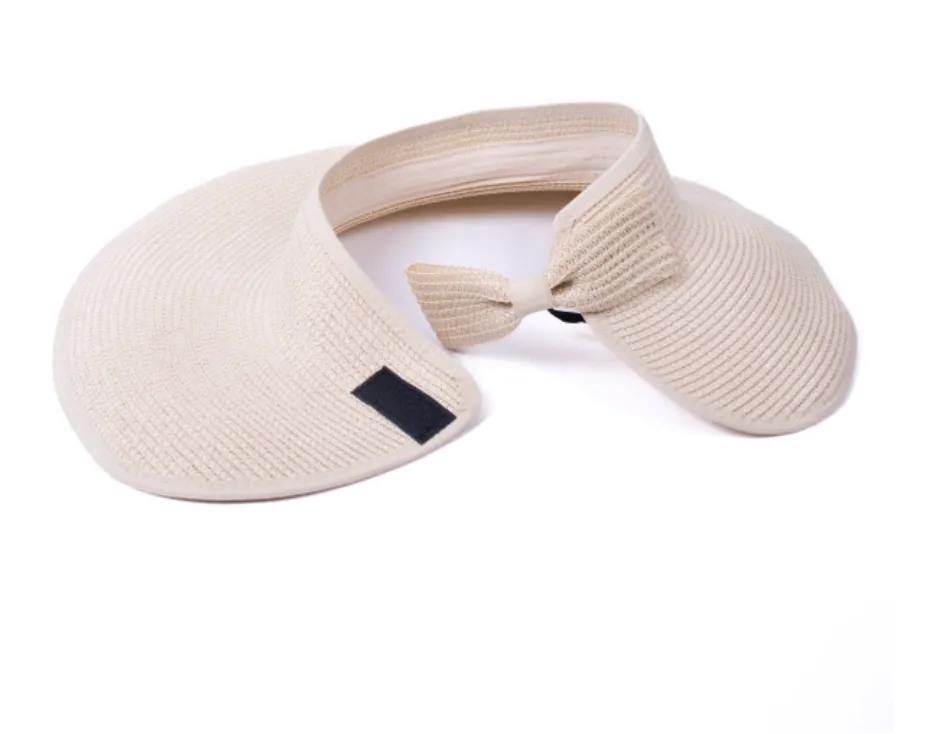 Khaki Straw Visor - Rollable