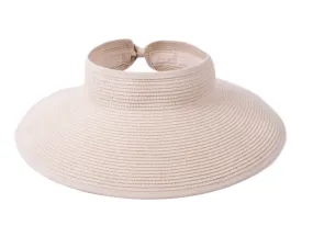 Khaki Straw Visor - Rollable