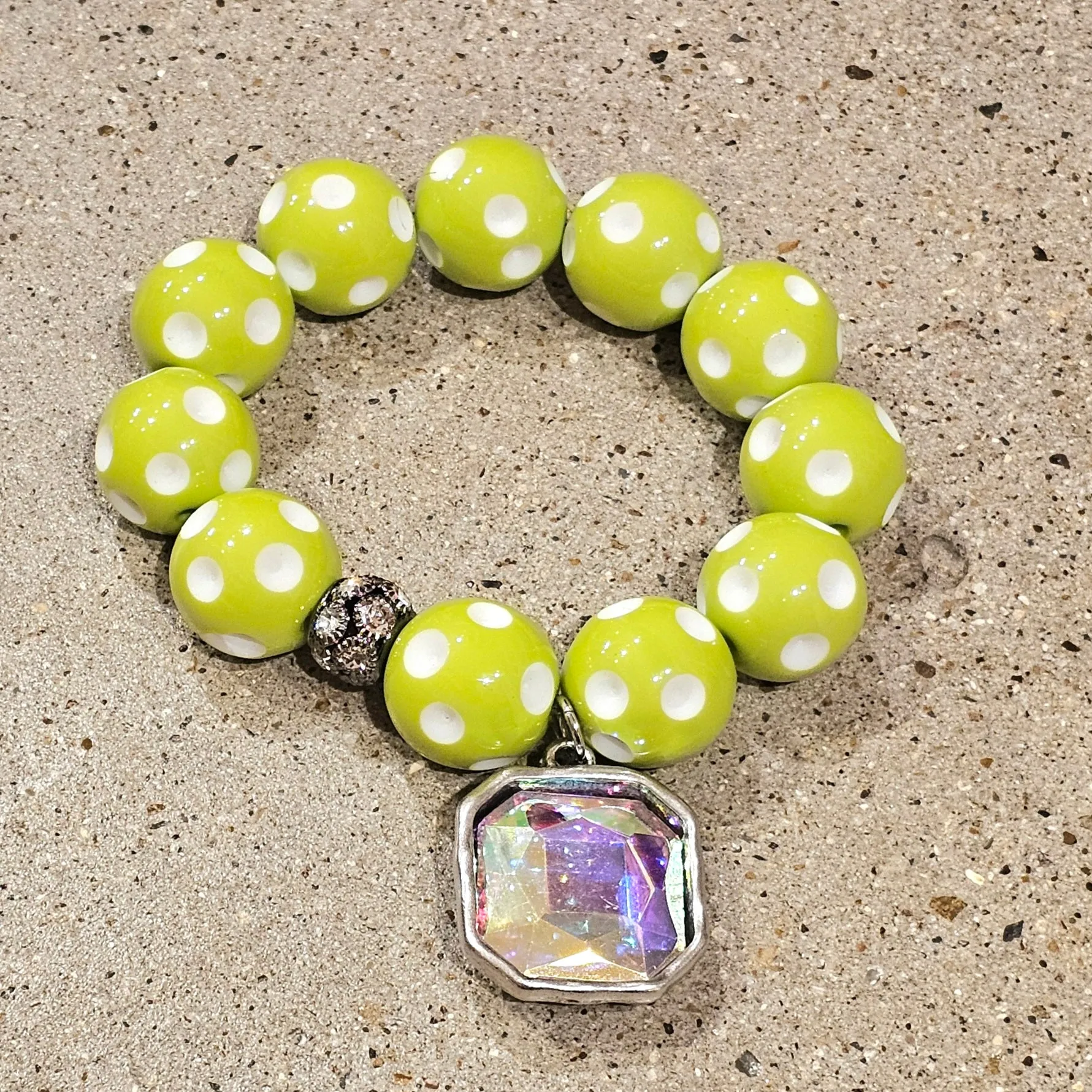 KIG Lime & White AB Chunky Bracelet