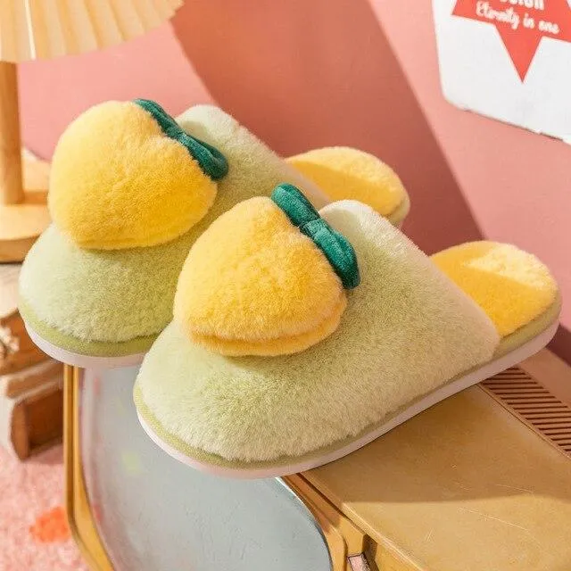 Leisure Style Winter Women's Cotton Wool Cute Household Home Slippers