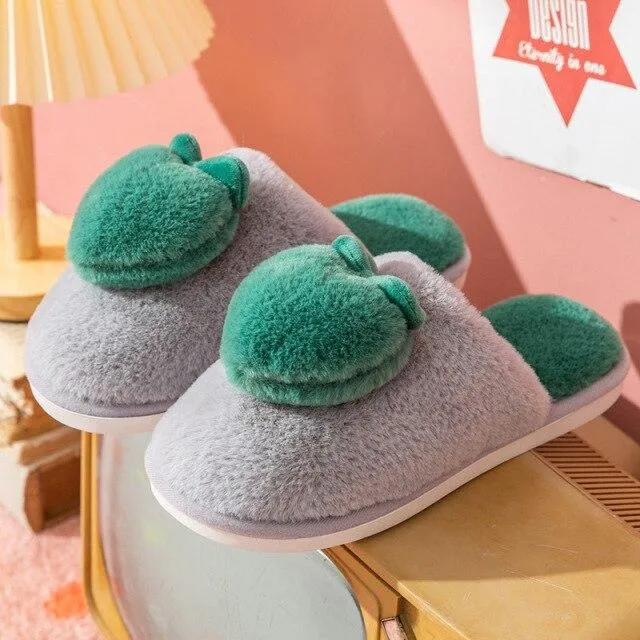 Leisure Style Winter Women's Cotton Wool Cute Household Home Slippers