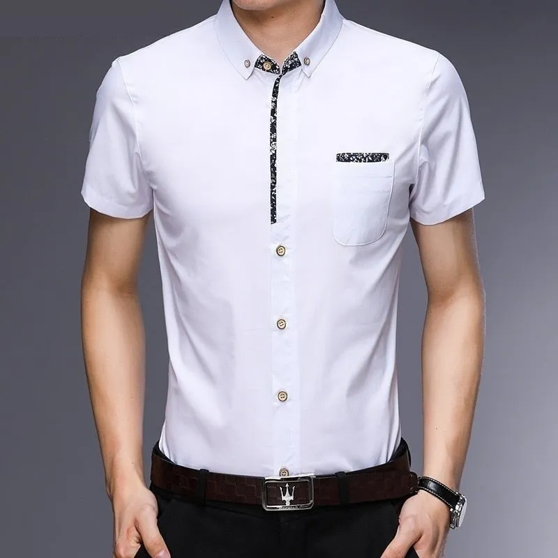 Men's Cool Smart Casual Summer Short Sleeve Shirt with Pocket