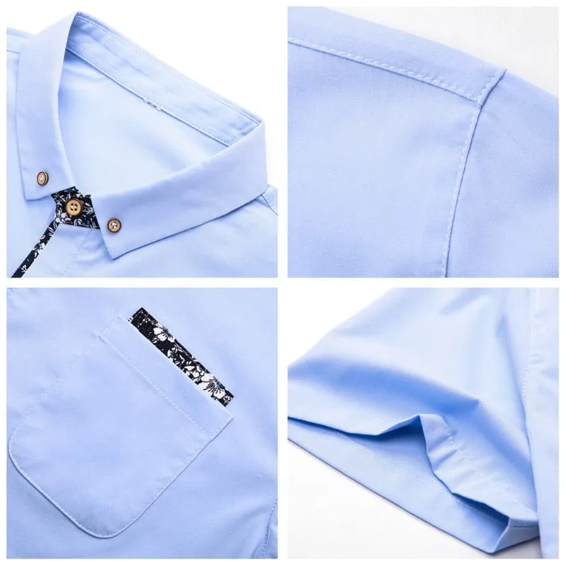 Men's Cool Smart Casual Summer Short Sleeve Shirt with Pocket