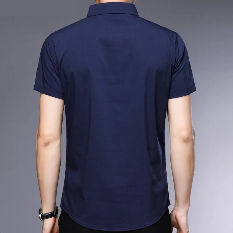 Men's Cool Smart Casual Summer Short Sleeve Shirt with Pocket