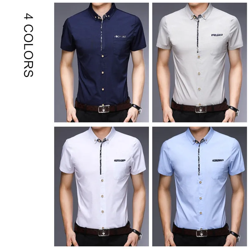 Men's Cool Smart Casual Summer Short Sleeve Shirt with Pocket