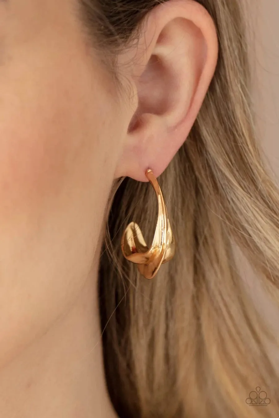 Modern Meltdown - gold - Paparazzi earrings