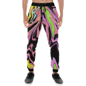 Pink Ibiza Psychedelic Rave All Over Print Light-Weight Men's Jogger Sweatpants (Non Fleece Lined)