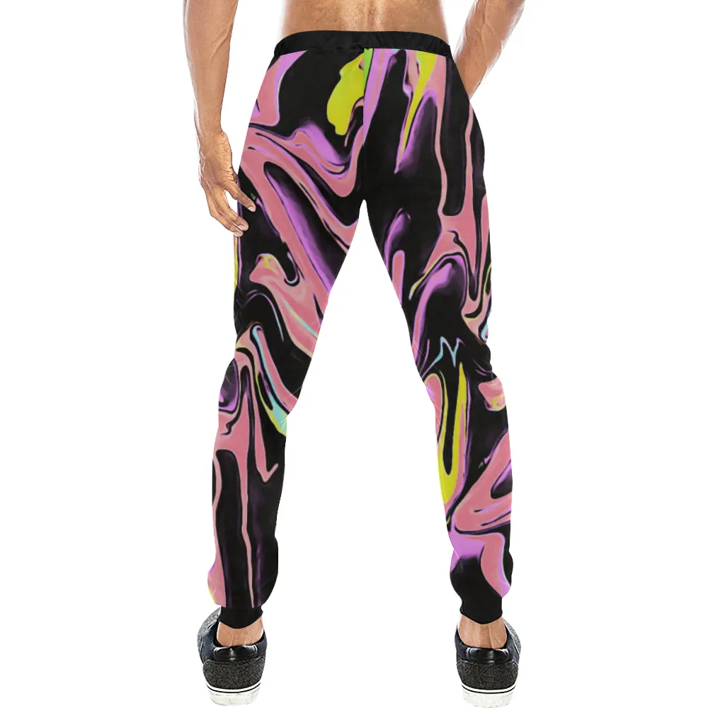 Pink Ibiza Psychedelic Rave All Over Print Light-Weight Men's Jogger Sweatpants (Non Fleece Lined)