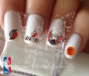 Portland Trail Blazers NBA Basketball Nail Art Water Decals Nail Transfers Wraps