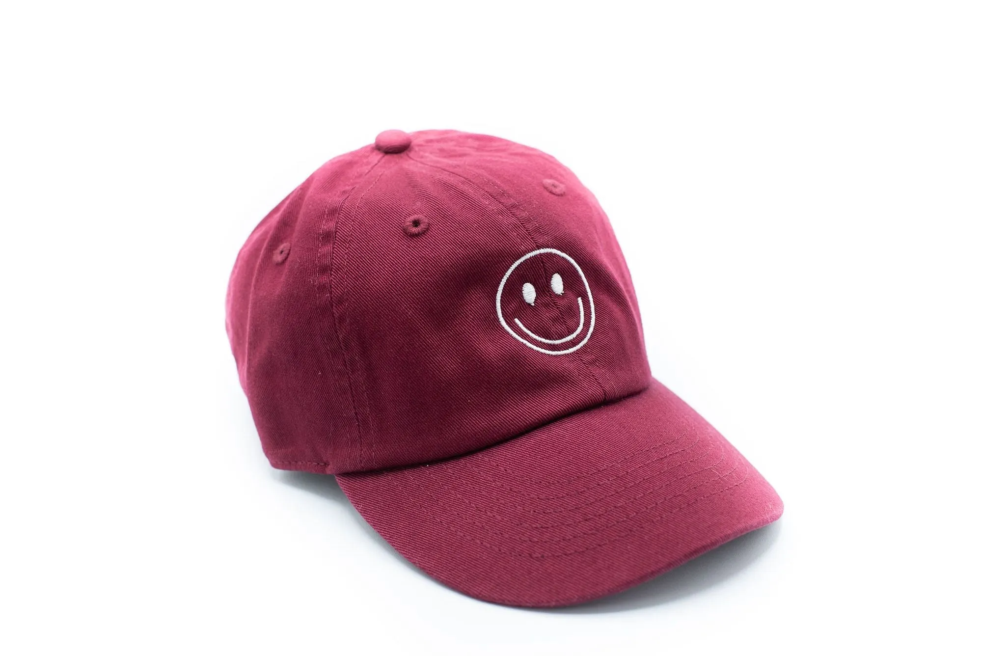 Rey to Z Baseball Hat - Smiley Face in Maroon (3 Size Options)