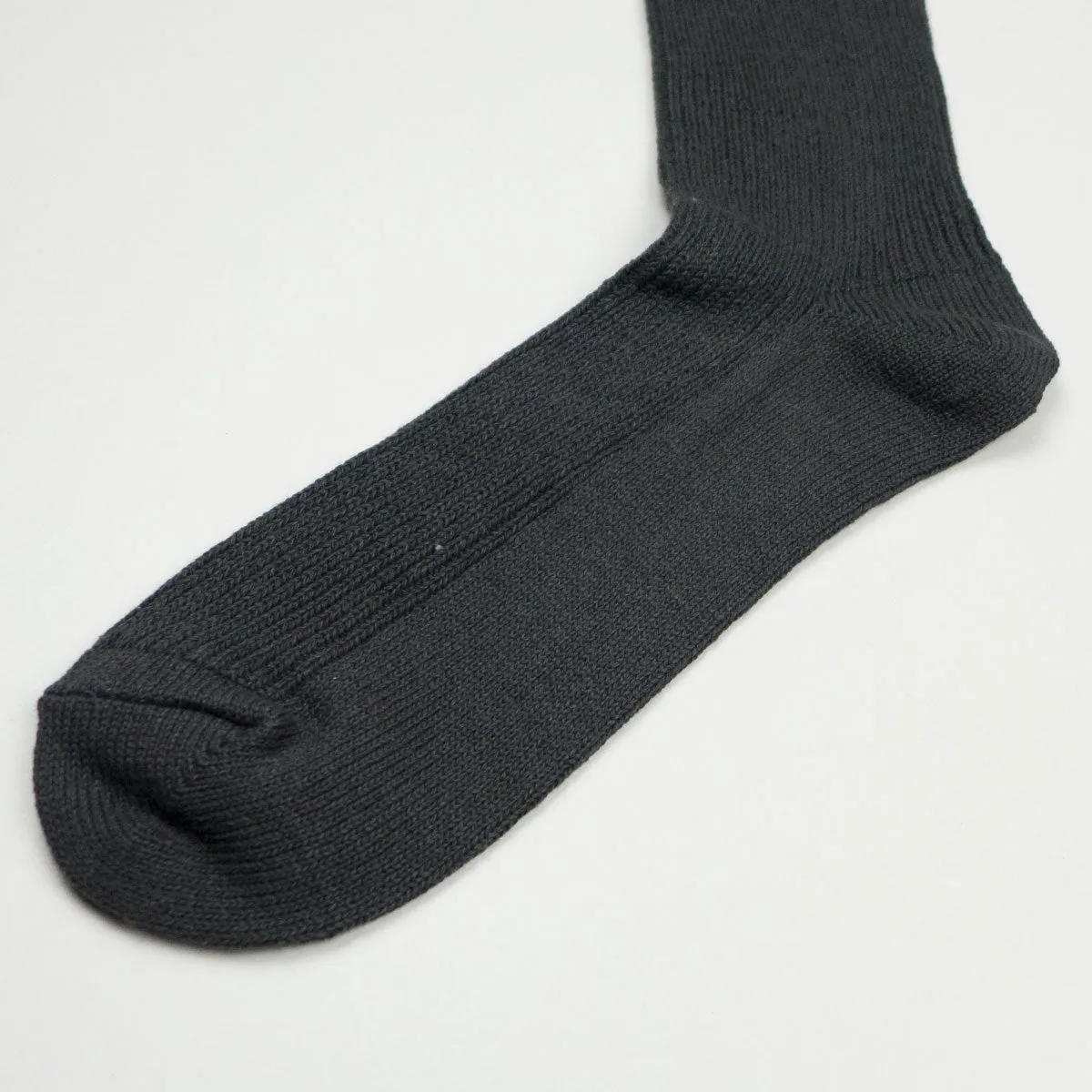 RoToTo - Washi / Recycled Cotton Rib Crew Socks - Dark Gray