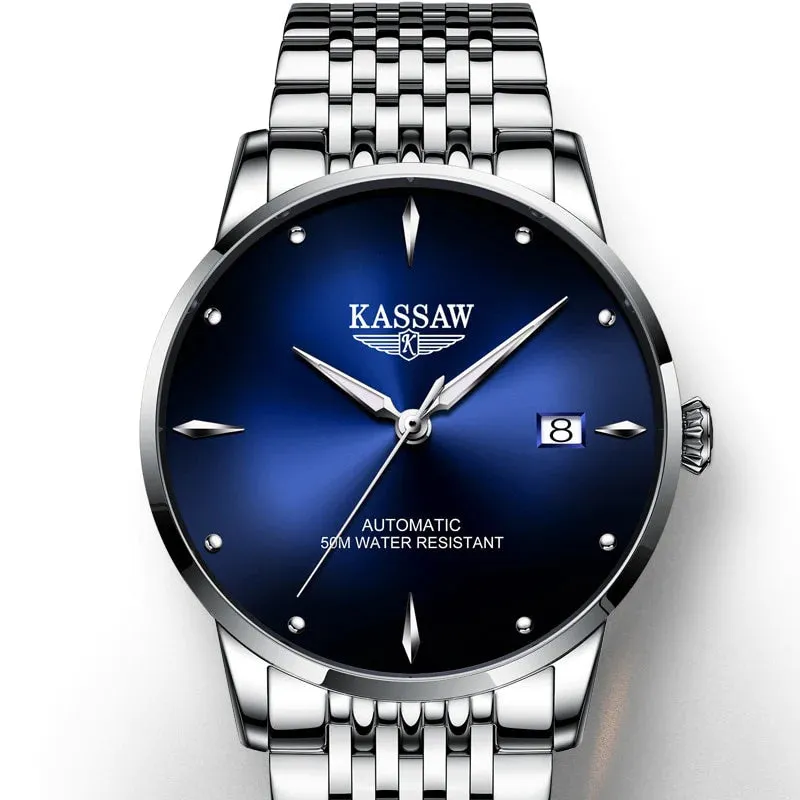 Sapphire Crystal Stainless Steel Automatic Mechanical Wristwatch for Men