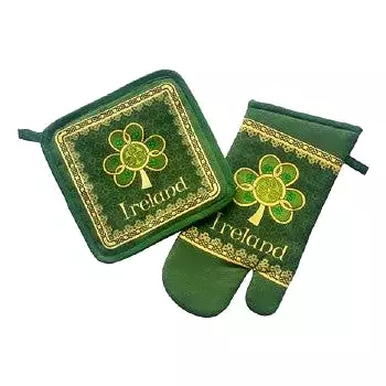 Shamrock Spiral Oven Mitt & Pot Holder