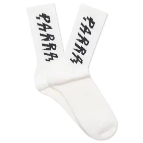 Shocker Logo Crew Socks - White