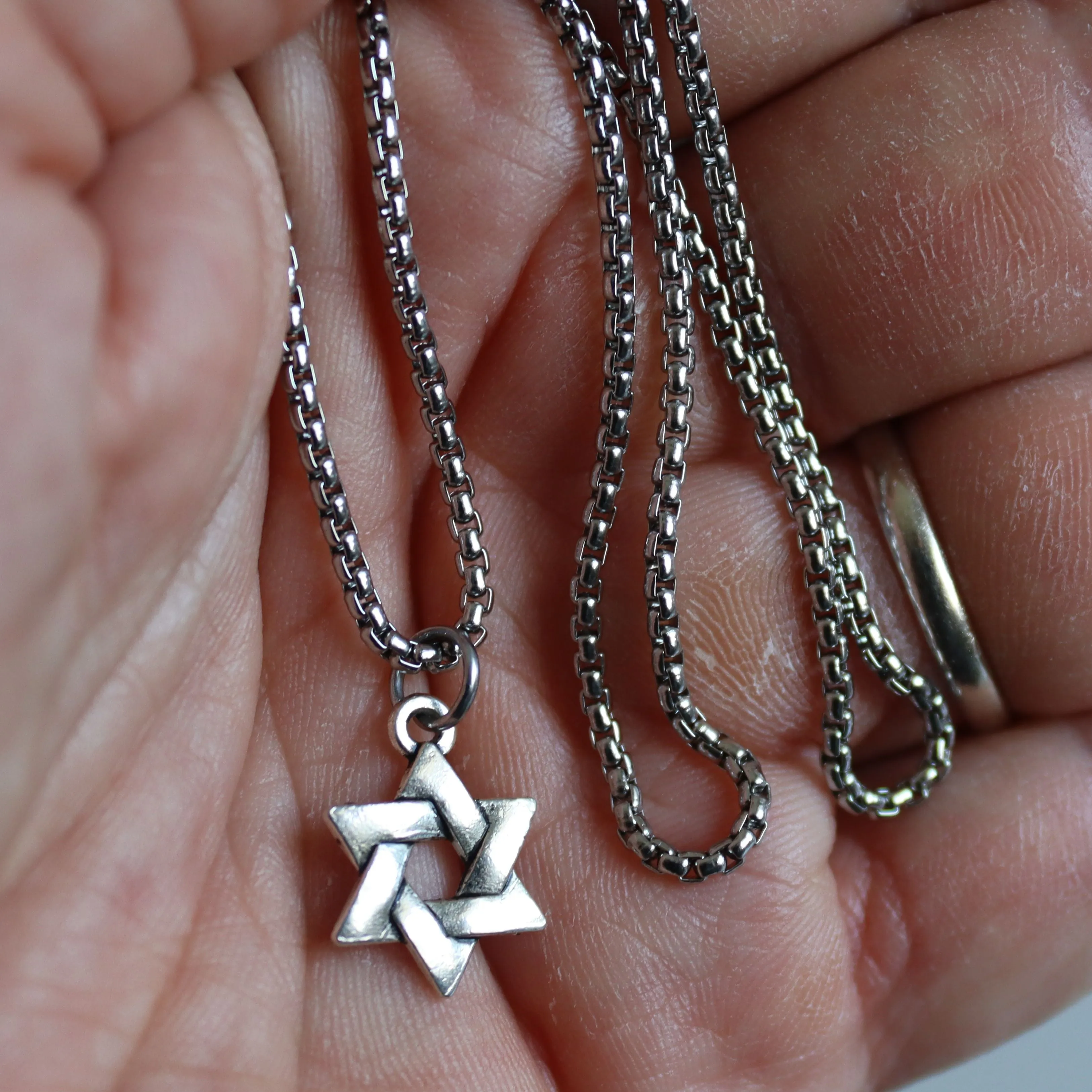 Small Star of David pendant for men - Jewish Necklace