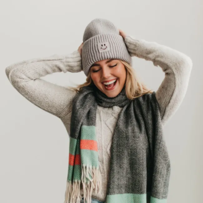 Stay Smiling Cuff Beanie