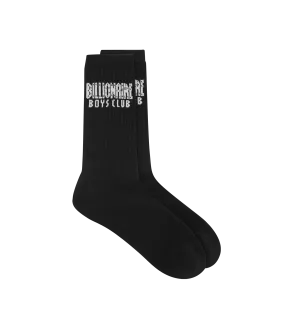 STRAIGHT LOGO SOCKS - BLACK