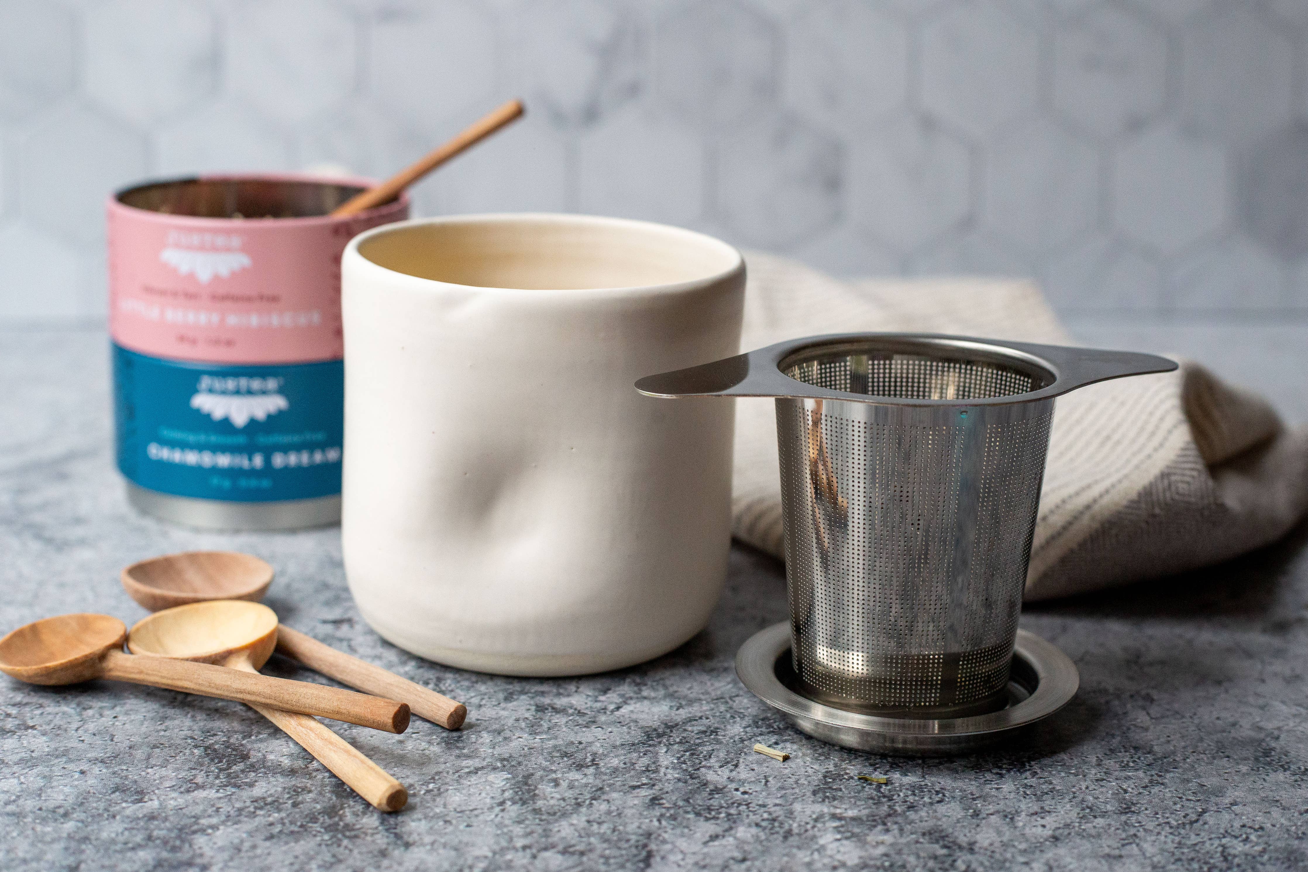 Tea Infuser with Dual-use Coaster Lid