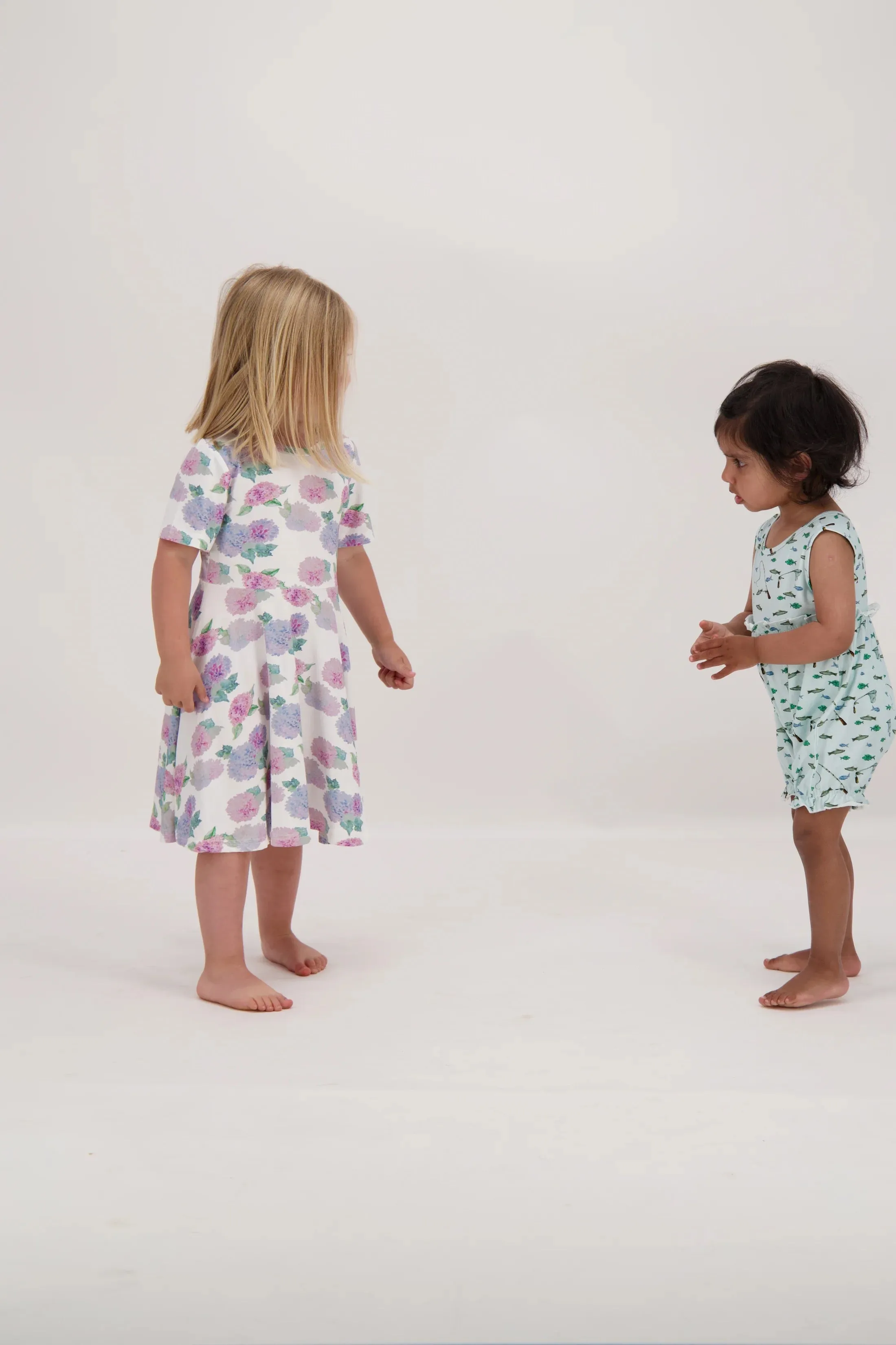 Tickety-Boo Twirl dress in Spring Hydrangeas